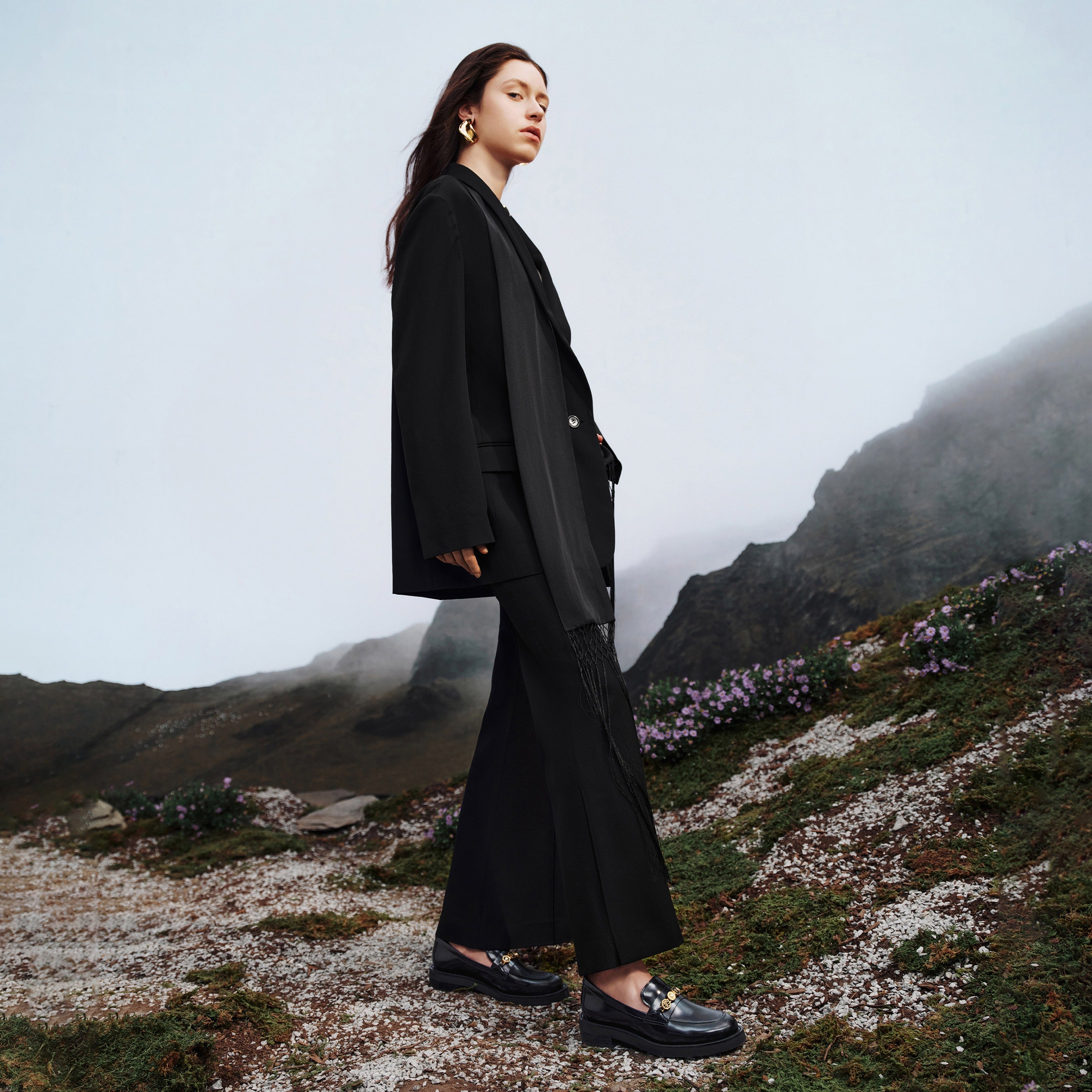Black Signature Charms Leather Loafers
