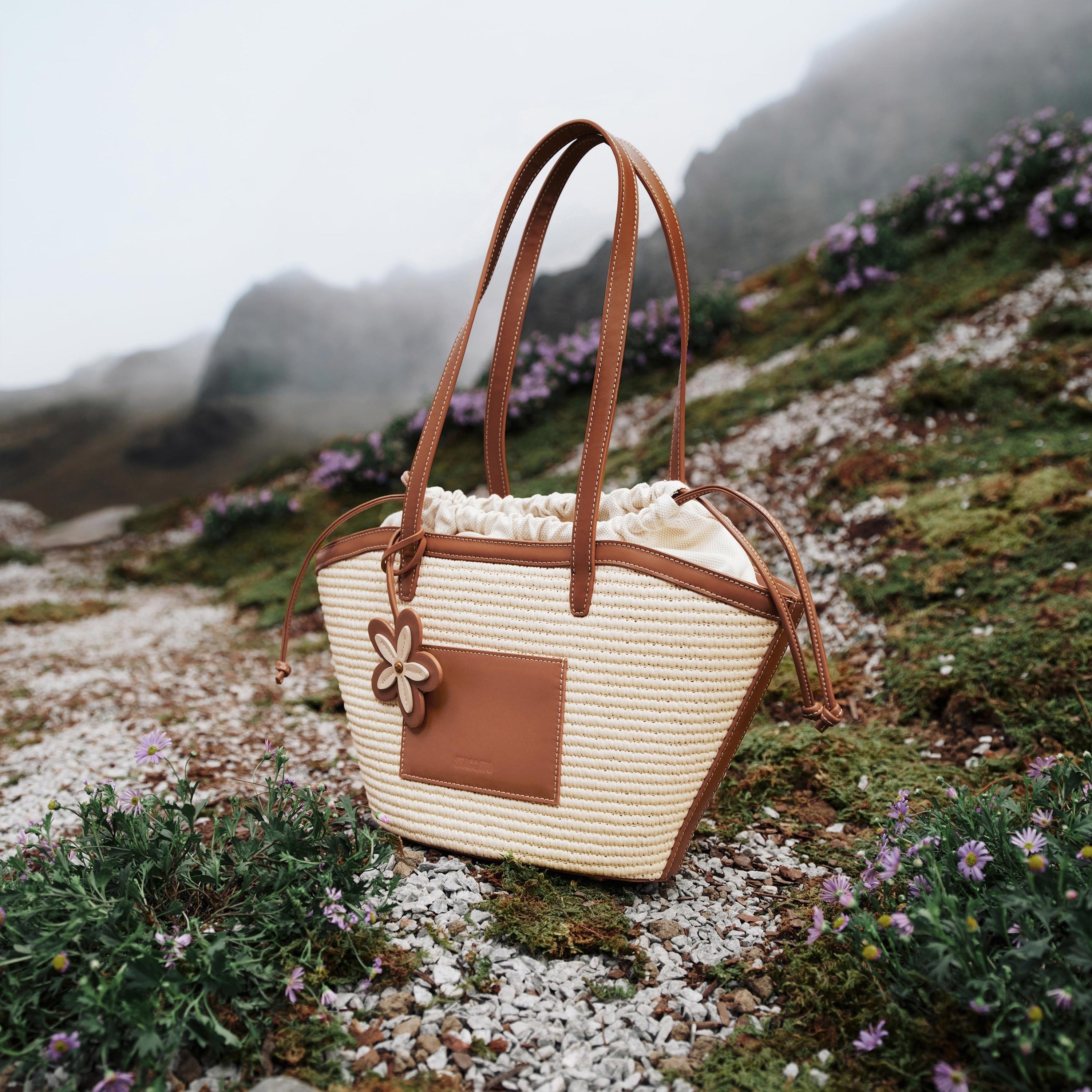 Camel Weave Basket Bags