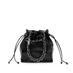 Load image into Gallery viewer, Lucky Black Waxy Leather Bucket Bag
