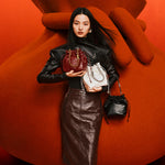 Load image into Gallery viewer, Lucky Black Waxy Leather Bucket Bag
