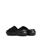 Black Knit Platform Slides