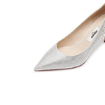 Load image into Gallery viewer, White Crystal Embellished Pointed Heeled Pumps
