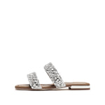 Load image into Gallery viewer, Crystal-Woven Strappy Sandals
