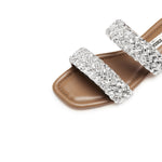 Load image into Gallery viewer, Crystal-Woven Strappy Sandals
