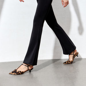 Leopard Strap Pointy Pumps