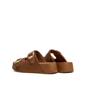 Cocoa Brown Strap Suede Sandals