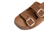 Cocoa Brown Strap Suede Sandals