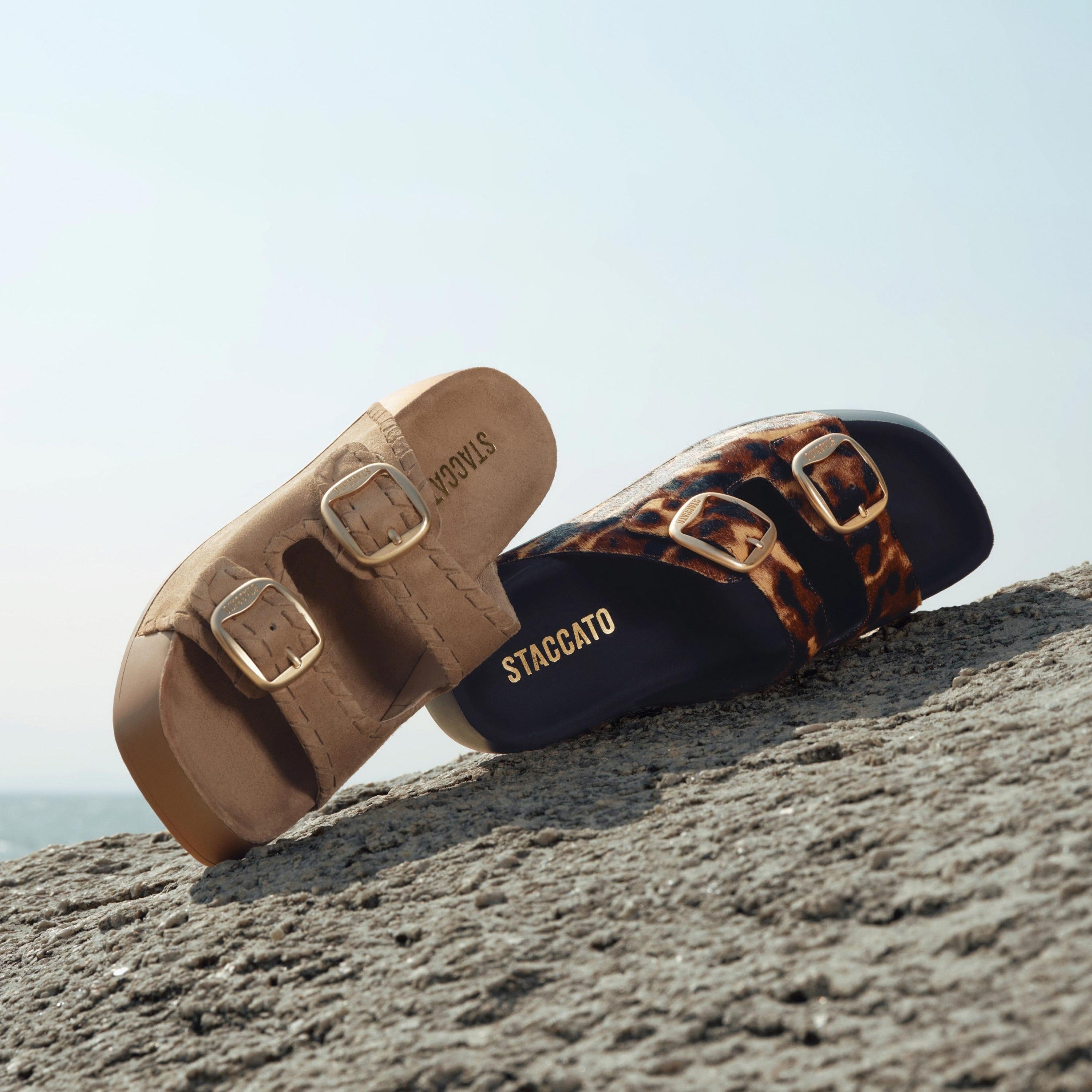 Cocoa Brown Strap Suede Sandals