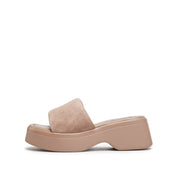 Taupe Suede Platform Slides