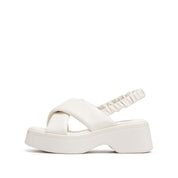 Beige Suede Platform Sandals