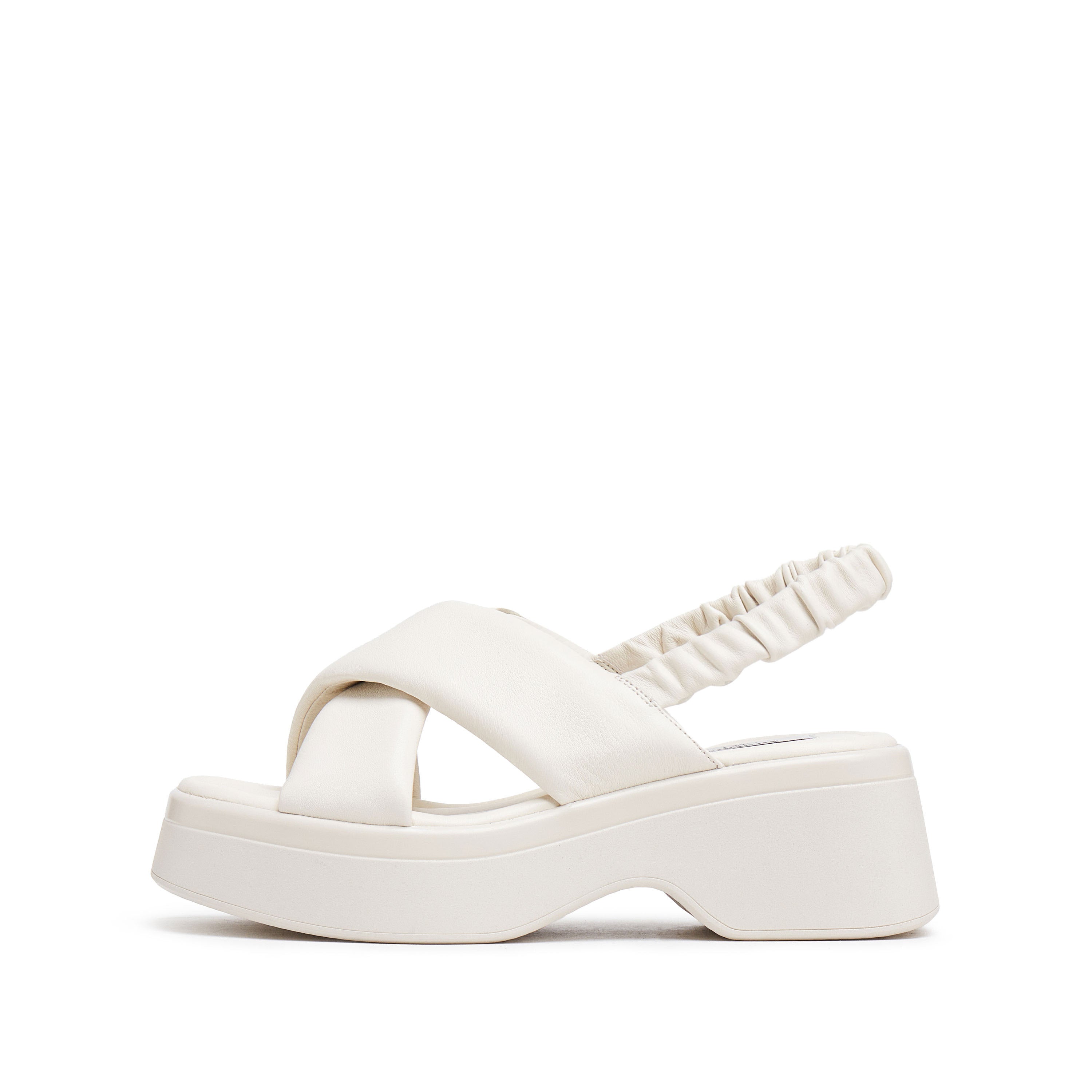 Beige Suede Platform Sandals