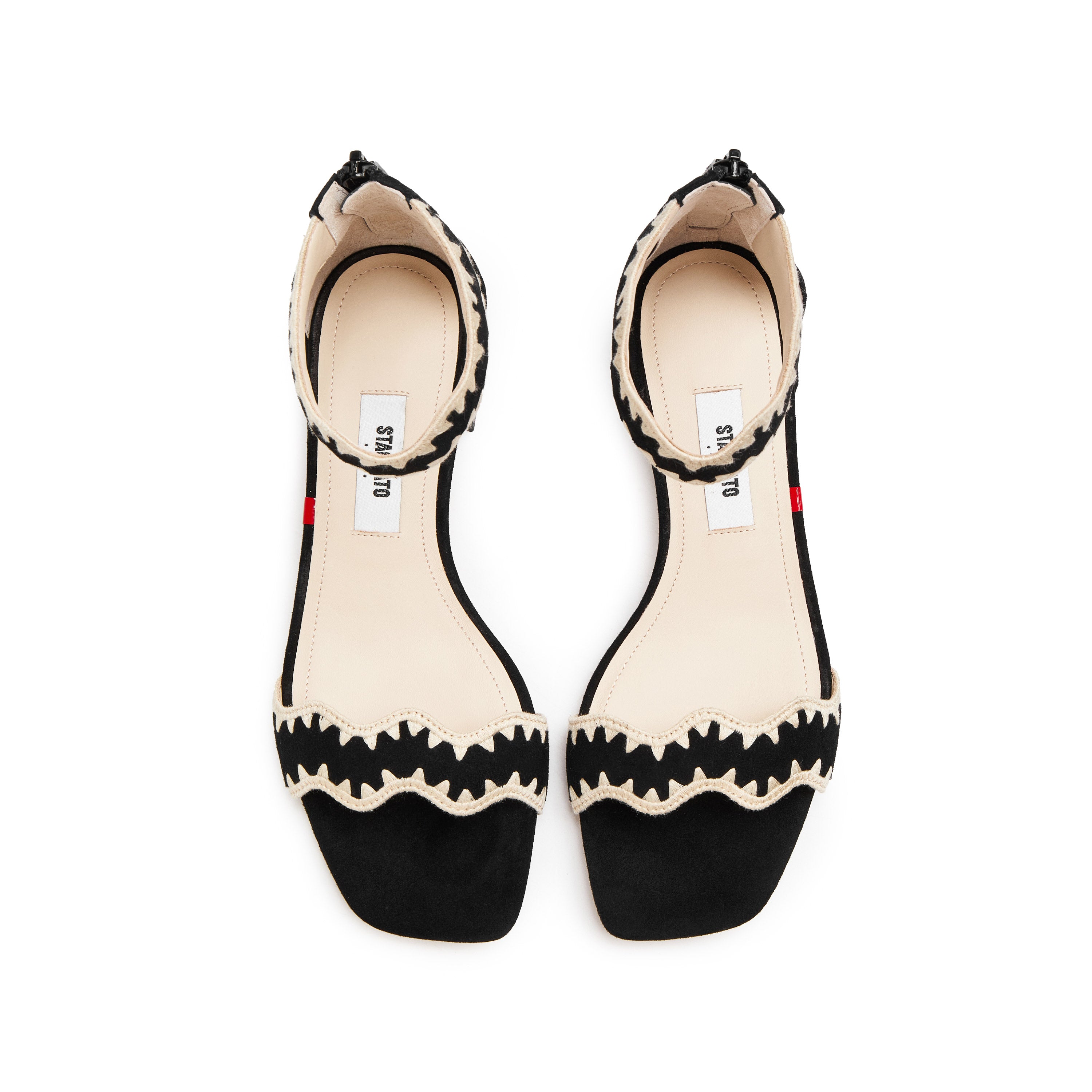 Black Suede Ankle Strap Heeled Sandals
