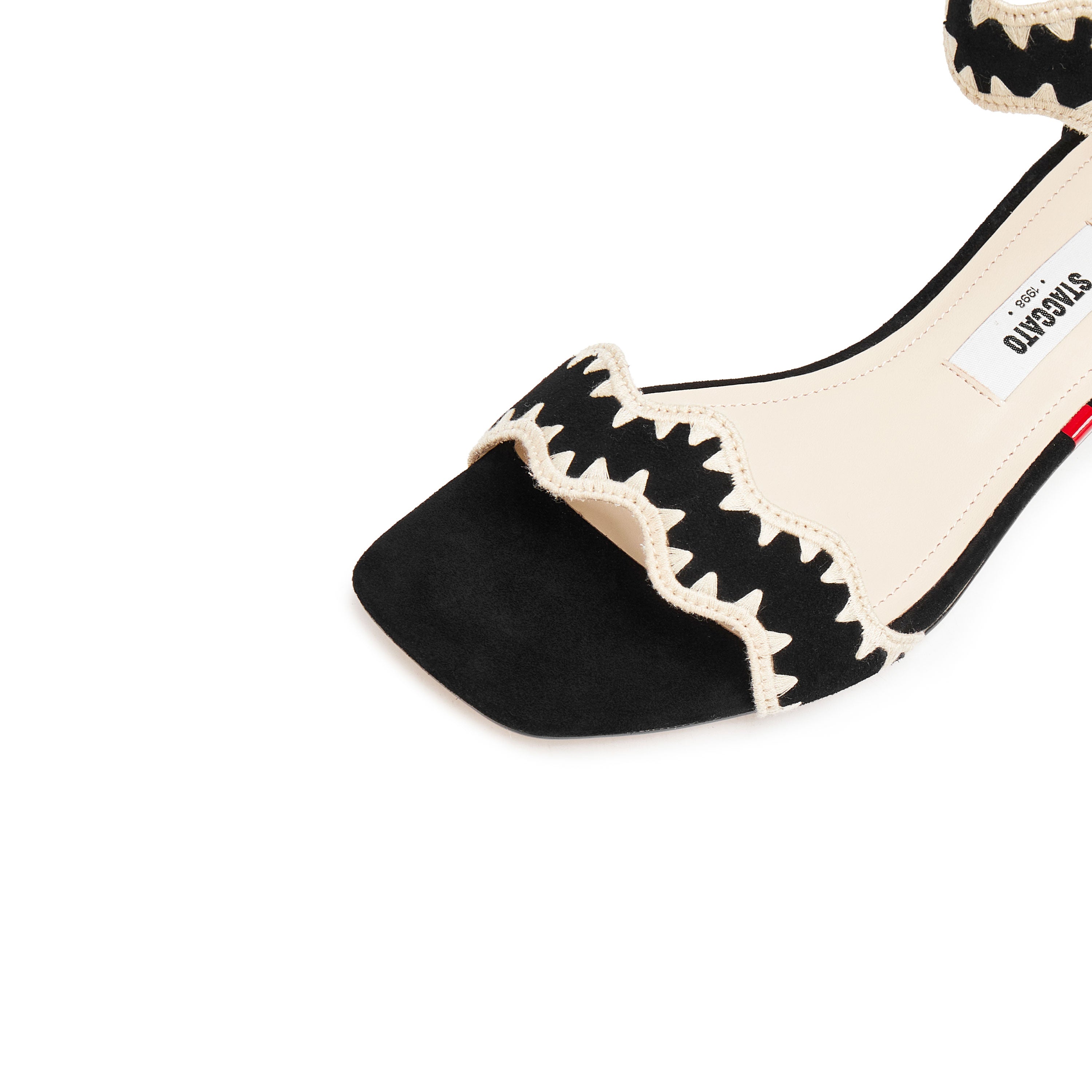 Black Suede Ankle Strap Heeled Sandals