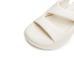 Beige Leather Sproty Chunky Sandals