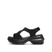 Black Crystal-embellished Cross Sporty Sandals