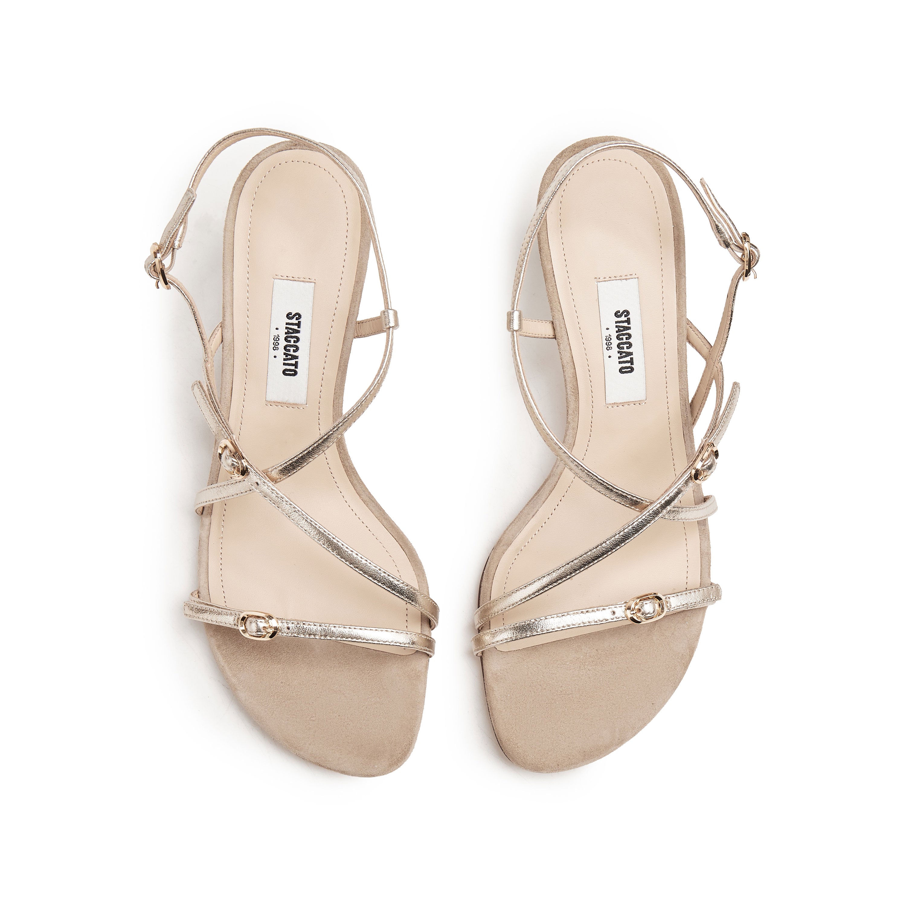 Golden Cross Strappy Heel Sandals
