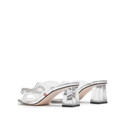 Crystal Bow Strap Heeled Mules