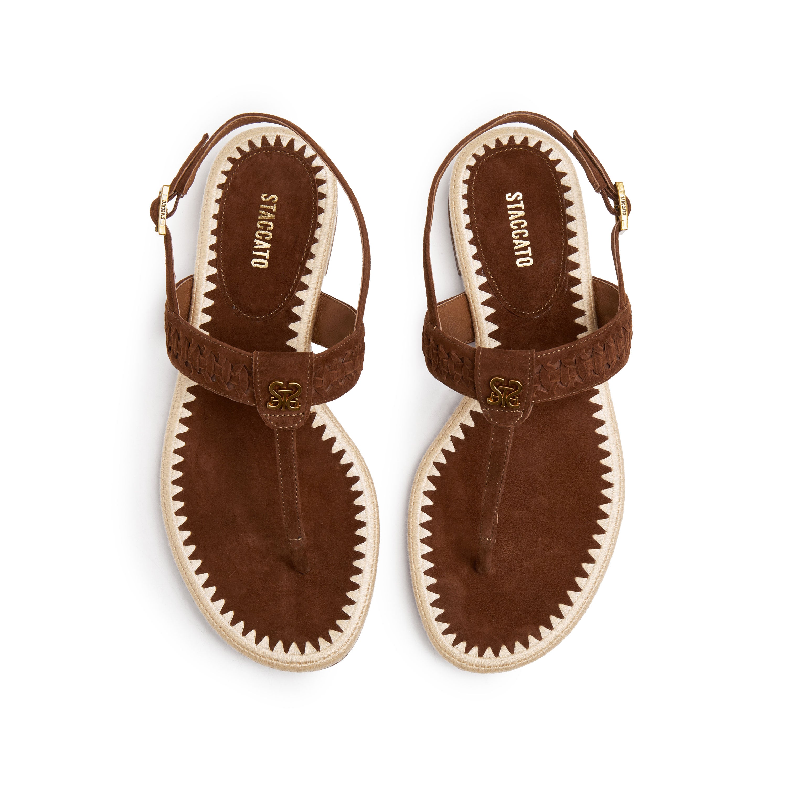 Brown Suede Thong Slingback Sandals