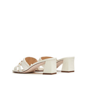 Beige ST Coin-Embellished Heeled Sandals