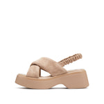 Load image into Gallery viewer, Taupe Suede Platform Sandals
