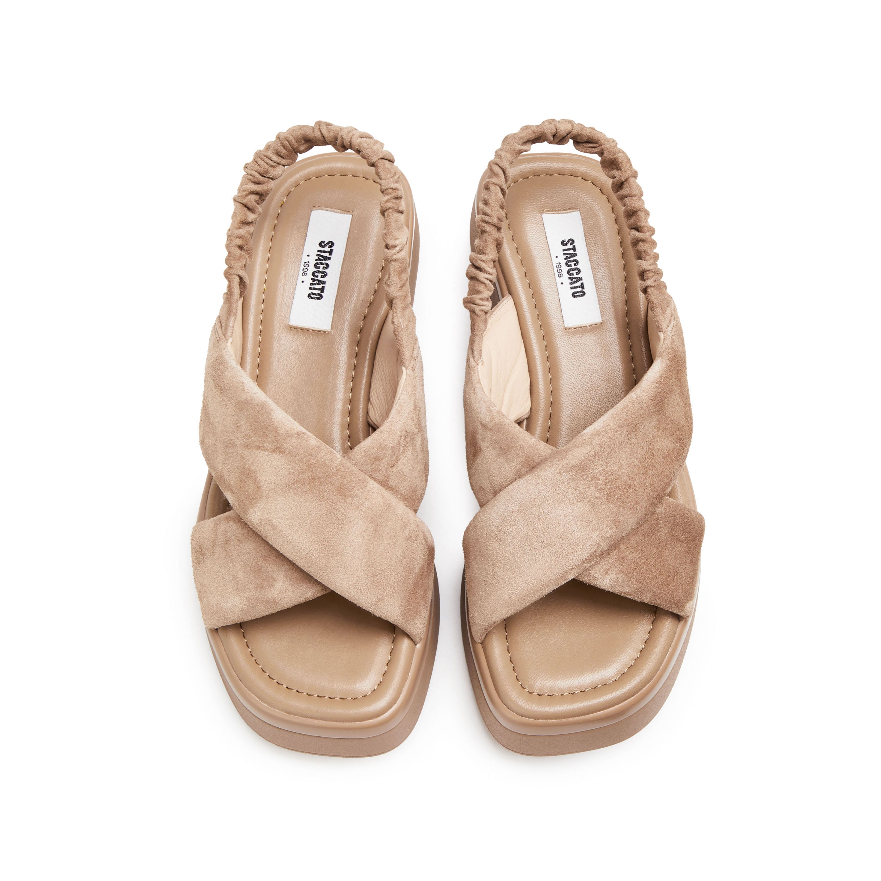 Taupe Suede Platform Sandals
