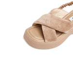 Load image into Gallery viewer, Taupe Suede Platform Sandals
