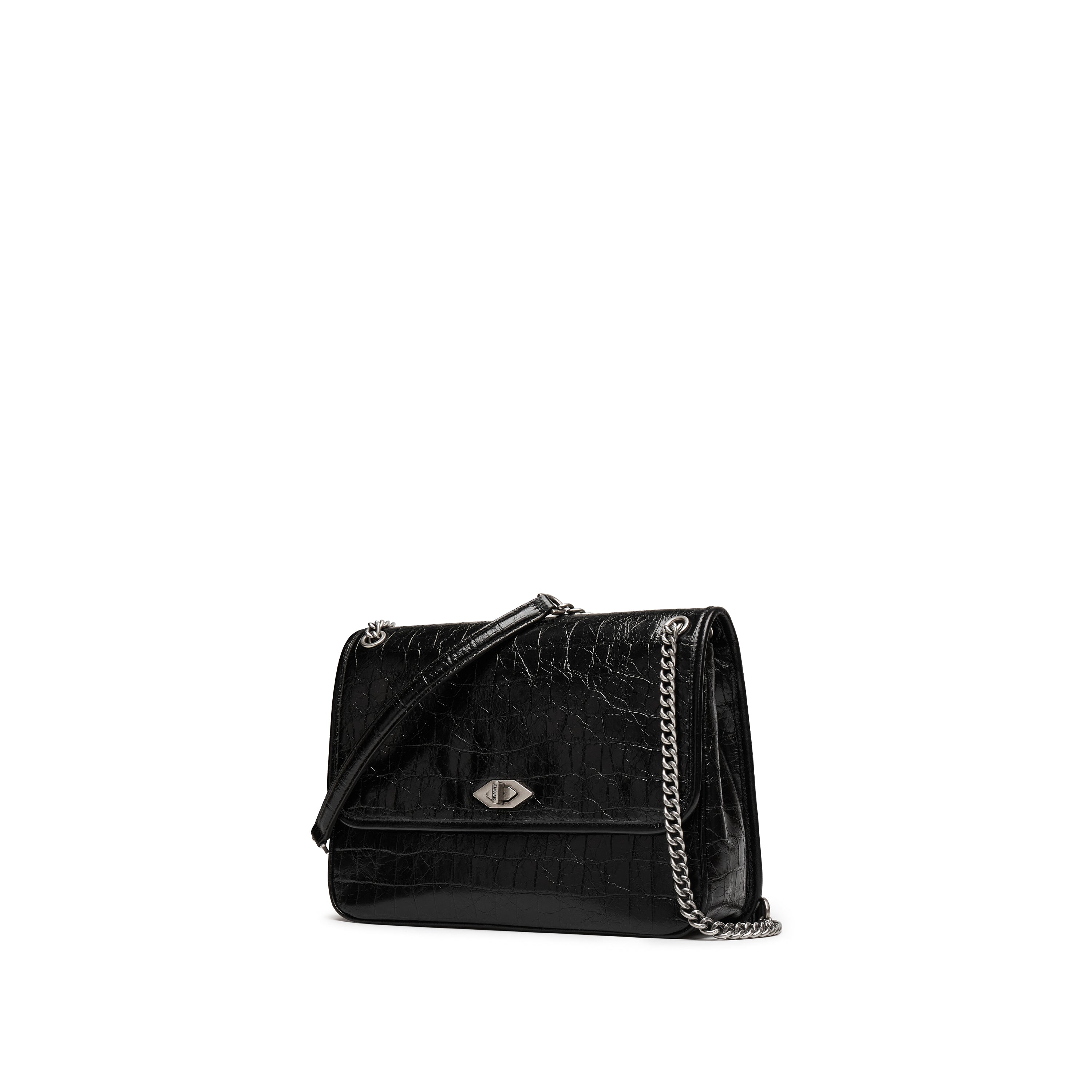 Black Embossed Crossbody Bag