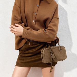 Olive Green Suede Beau bag