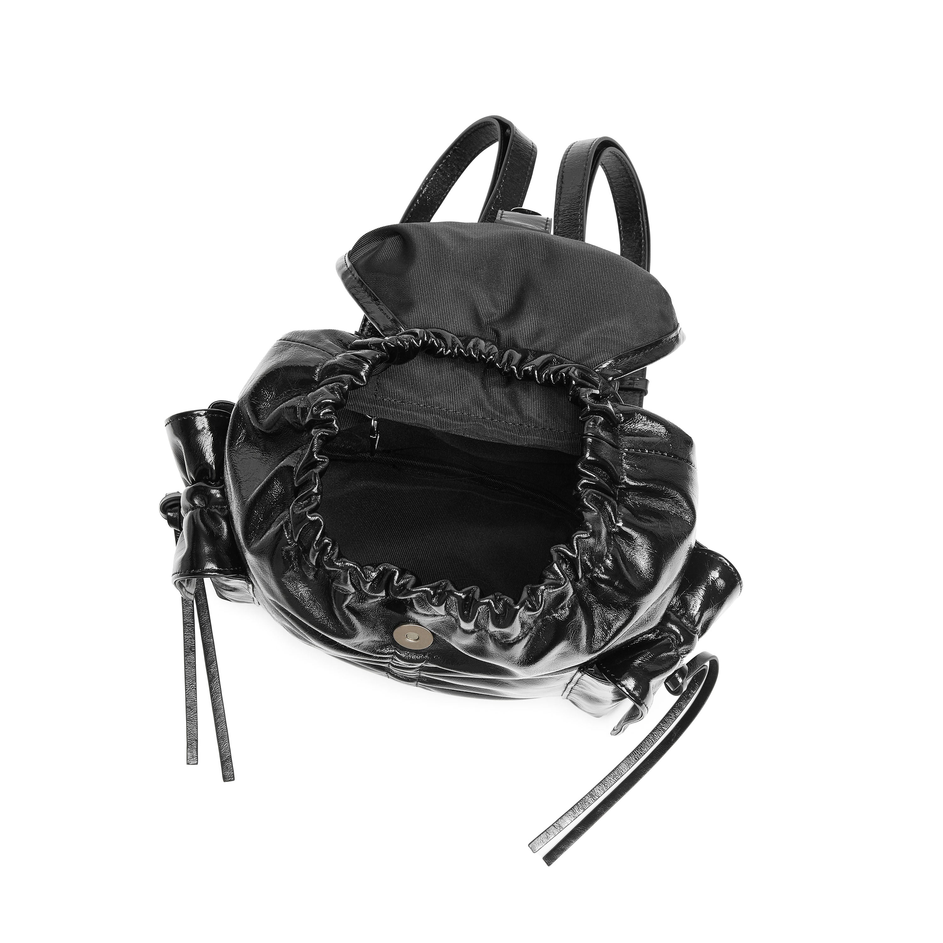 Black Waxy Leather Backpack