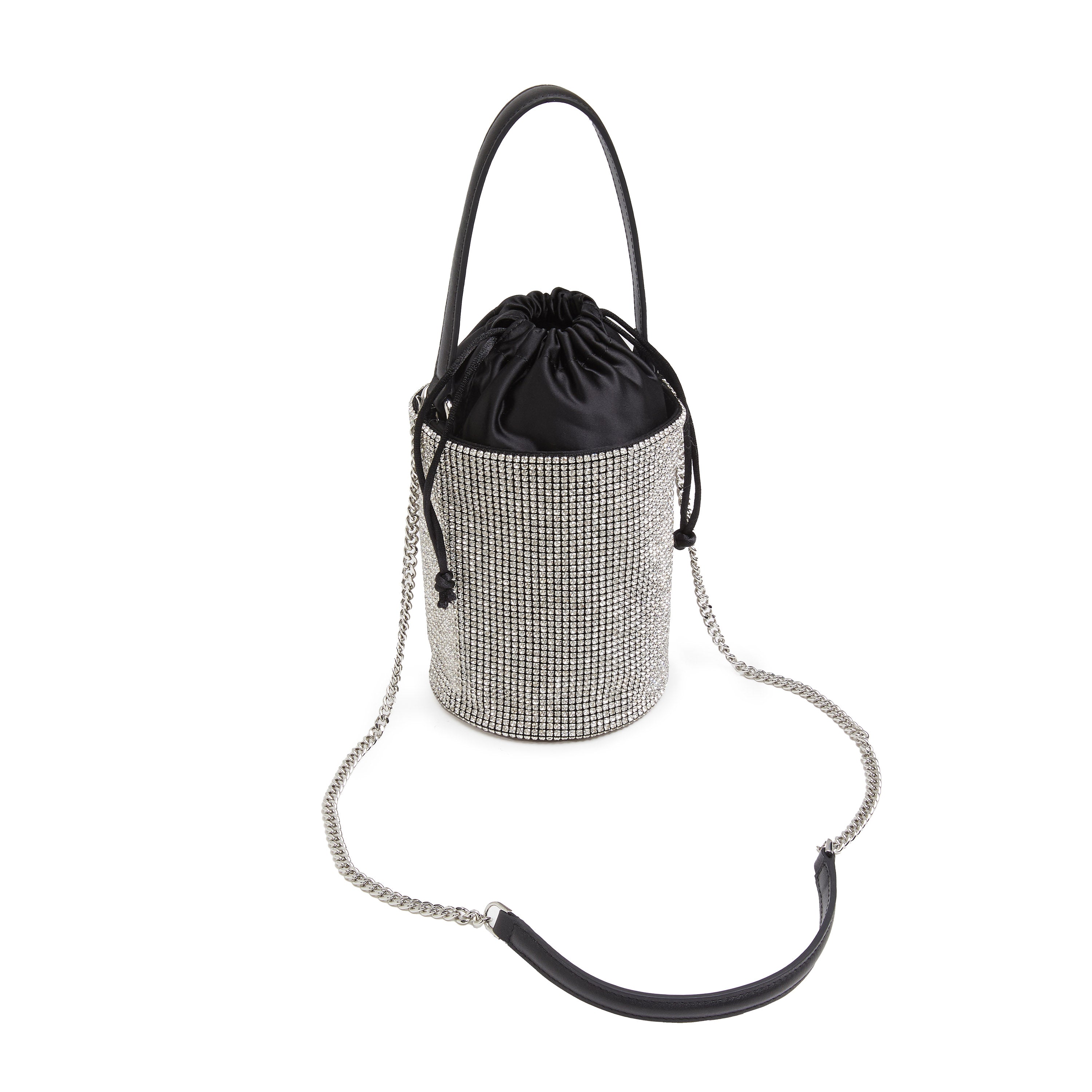 Crystal Tassel Top Handle Bucket Bag