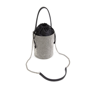 Crystal Tassel Top Handle Bucket Bag