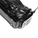 Load image into Gallery viewer, Black Waxy Leather Cylinder Shoulder Bag
