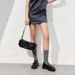 Load image into Gallery viewer, Black Waxy Leather Cylinder Shoulder Bag
