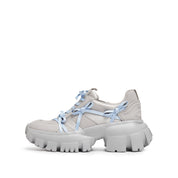 Light Blue Bows Grey Chunky Sneakers