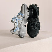 Light Blue Bows Grey Chunky Sneakers
