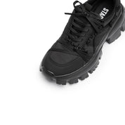 All Black Bows Chunky Sneakers