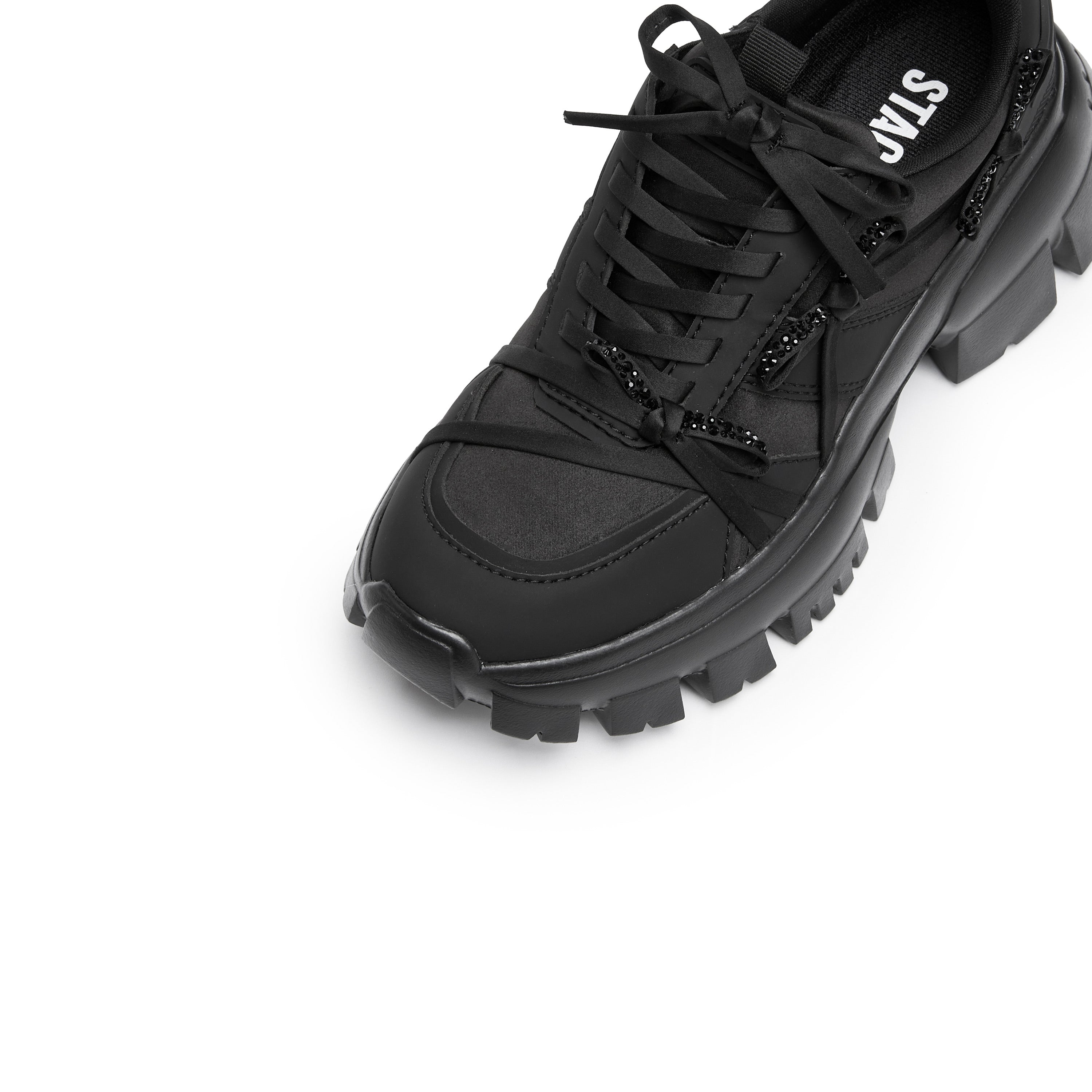 All Black Bows Chunky Sneakers