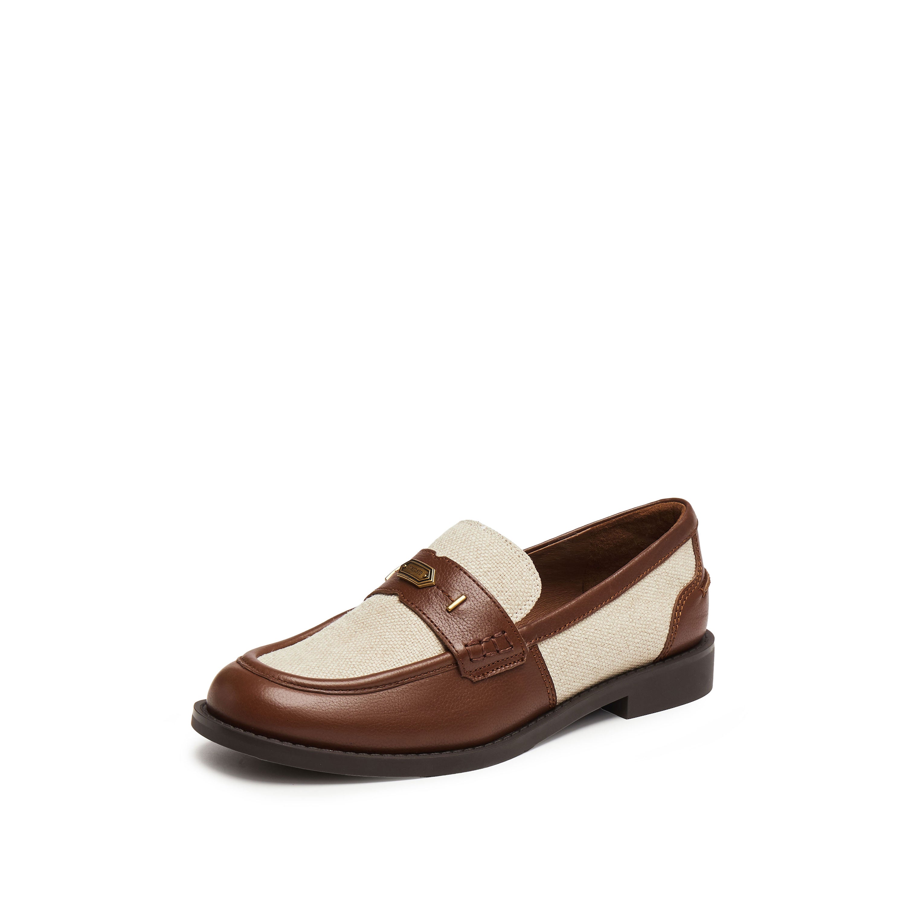 Liner Patch Brown Leather Penny Loafers