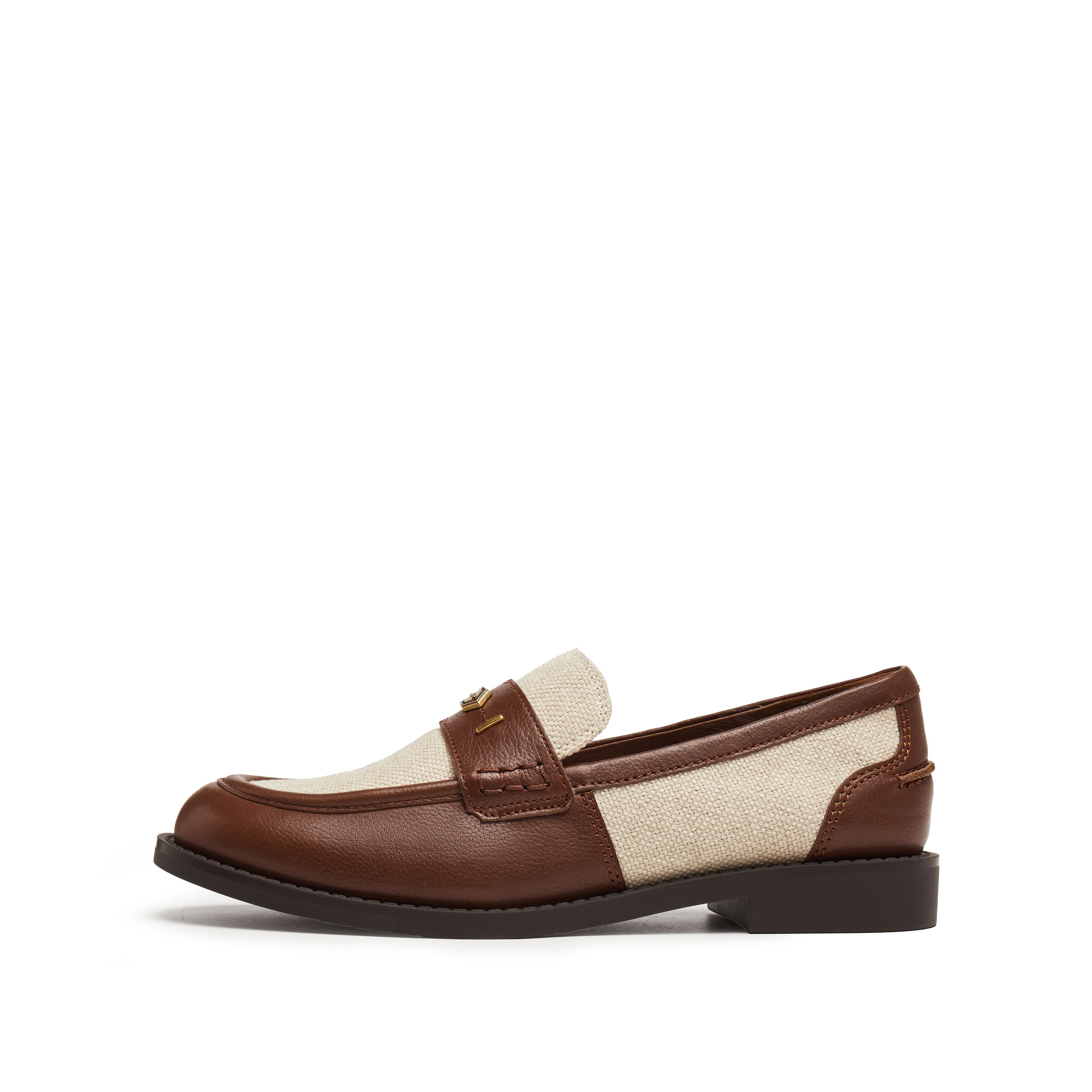 Liner Patch Brown Leather Penny Loafers