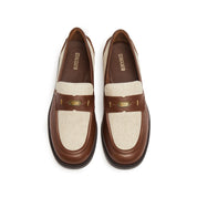 Liner Patch Brown Leather Penny Loafers