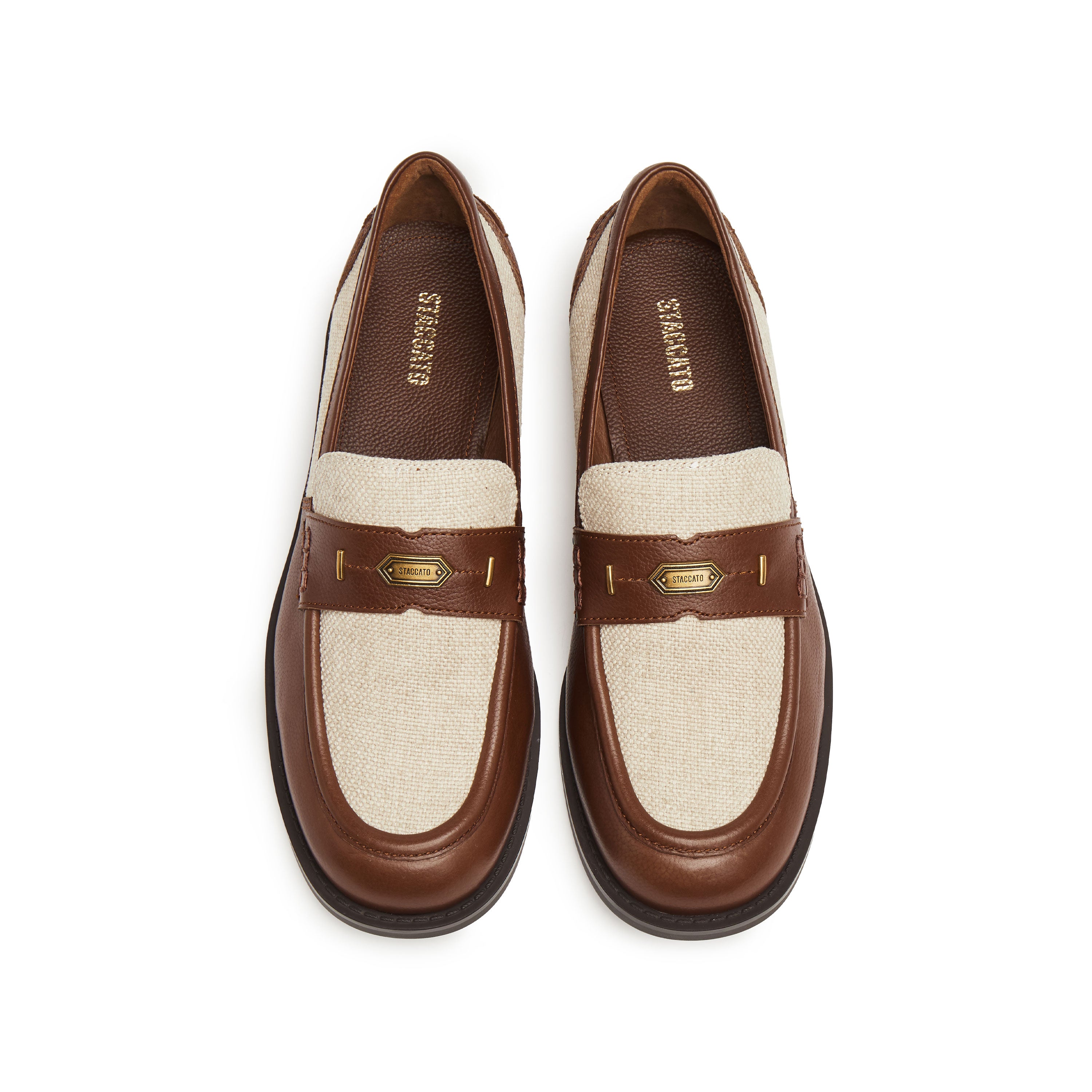 Liner Patch Brown Leather Penny Loafers