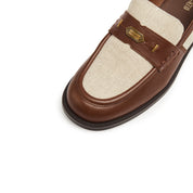 Liner Patch Brown Leather Penny Loafers
