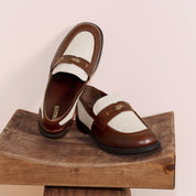 Liner Patch Brown Leather Penny Loafers