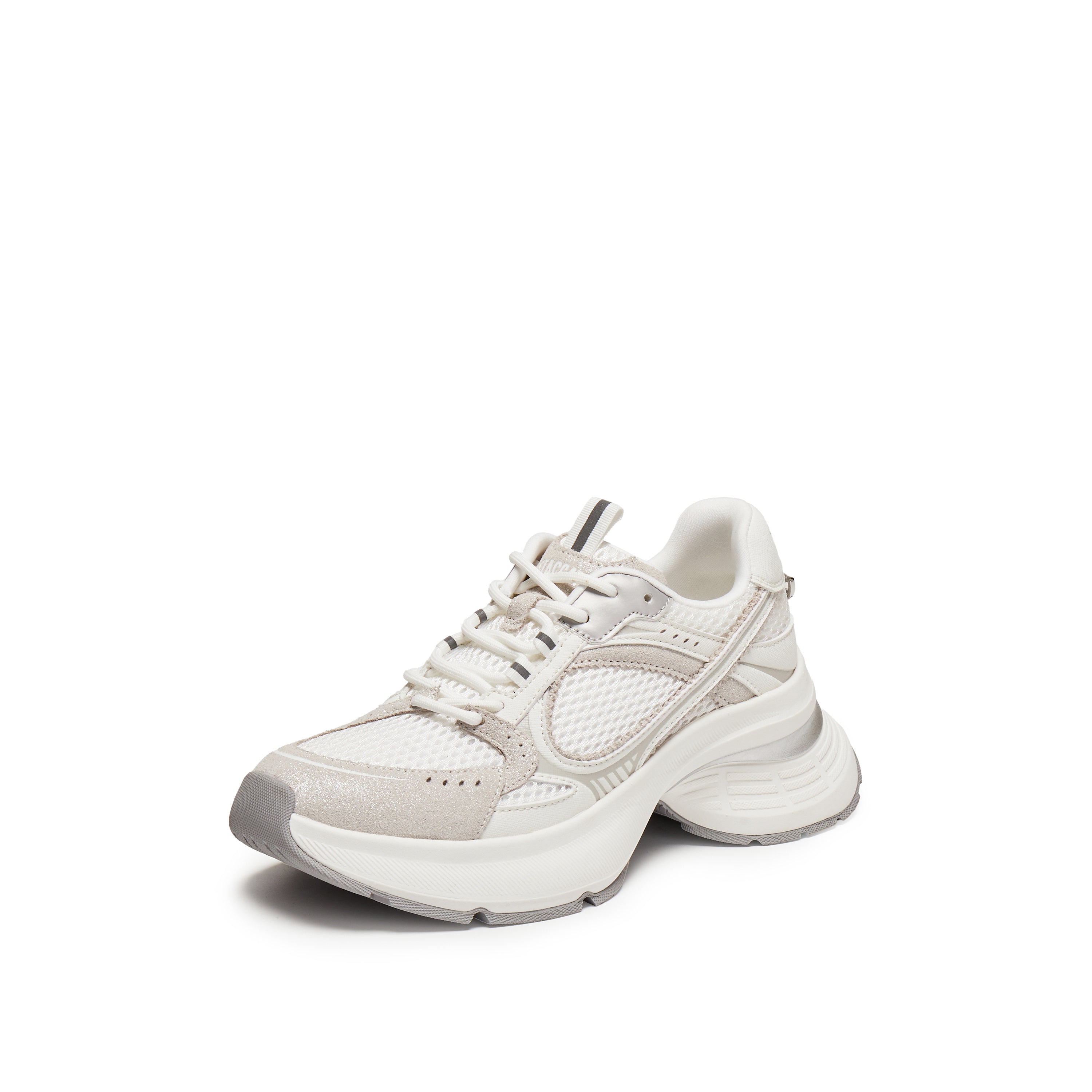 White Super Lace Up Chunky Sneakers