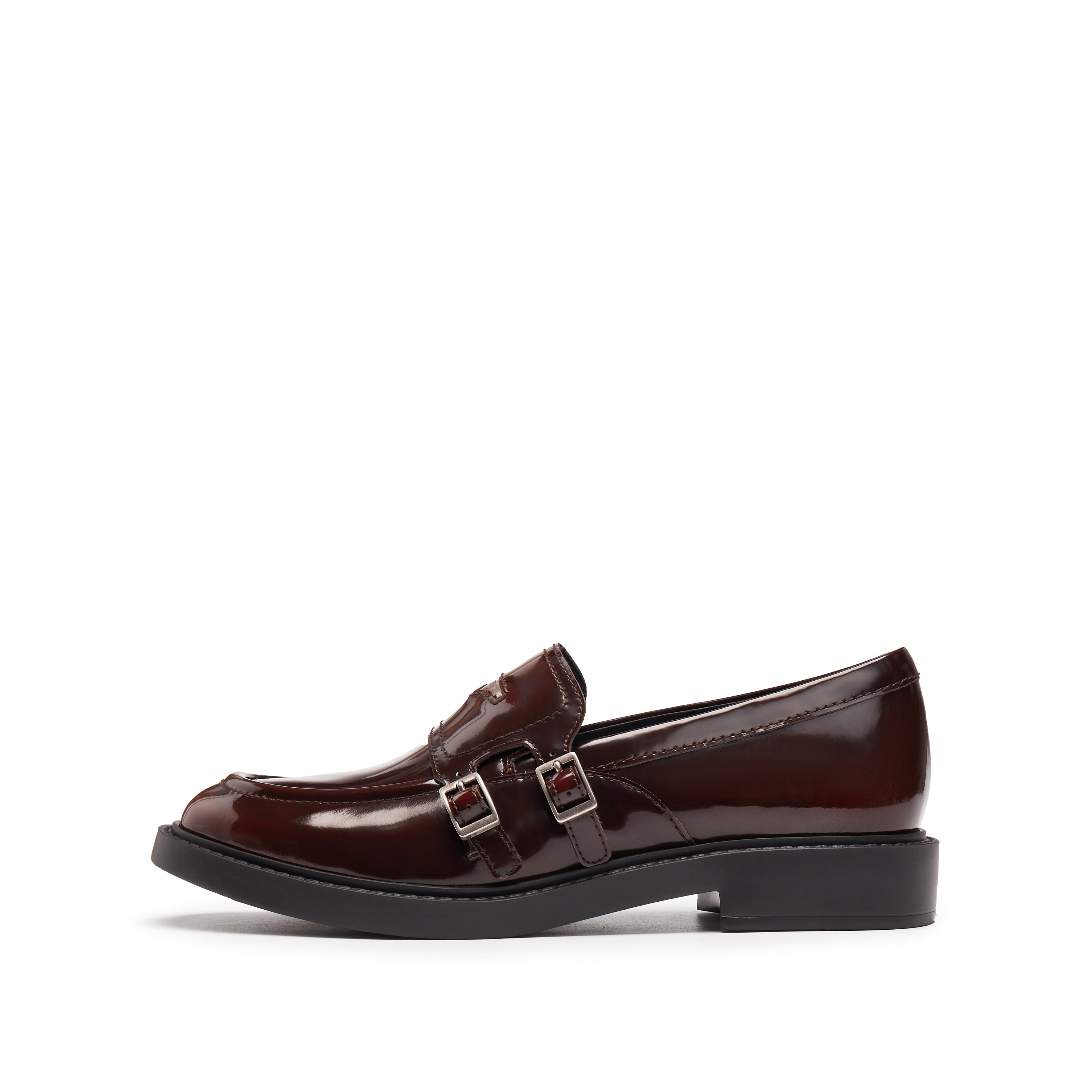 Brown Brushed ST Monk Strap Loafers