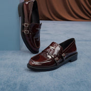 Brown Brushed ST Monk Strap Loafers