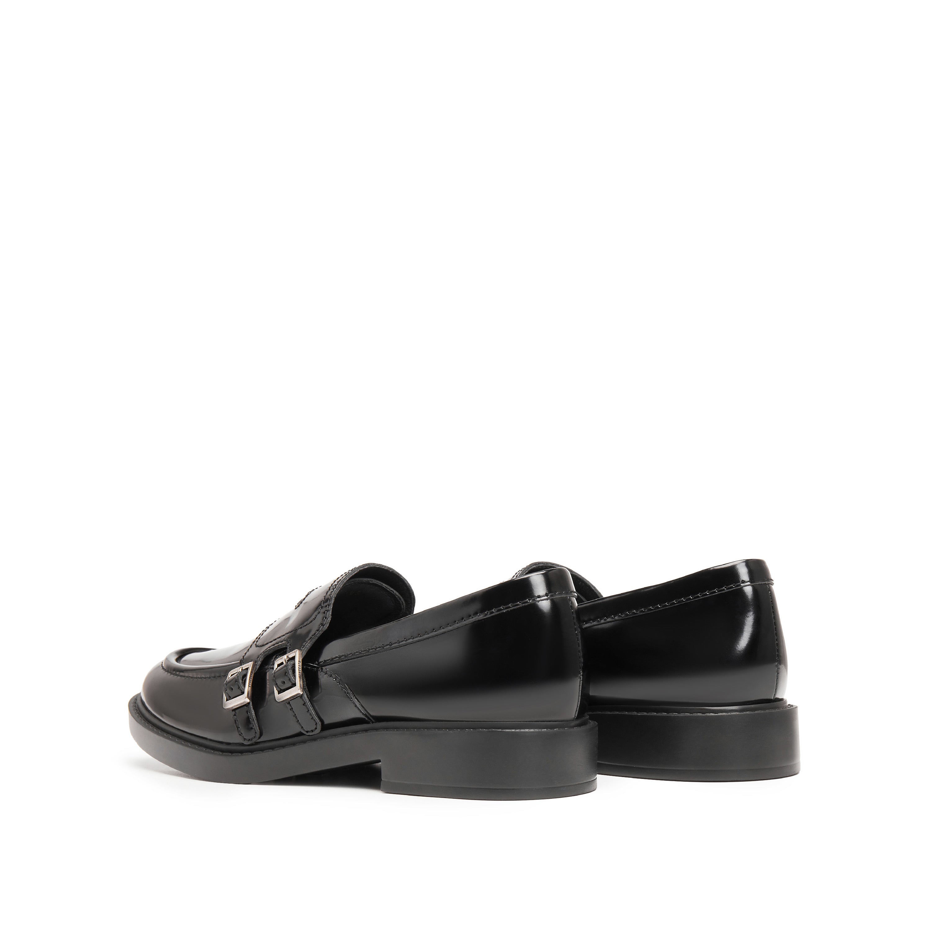 Black Brushed ST Monk Strap Loafers