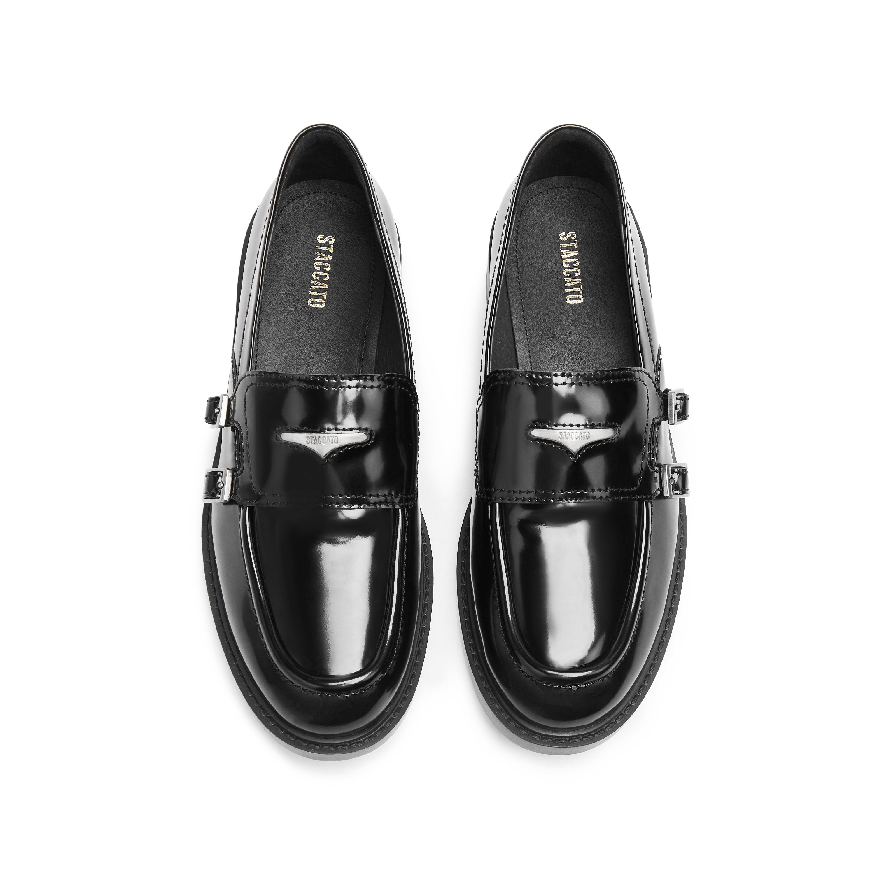 Black Brushed ST Monk Strap Loafers