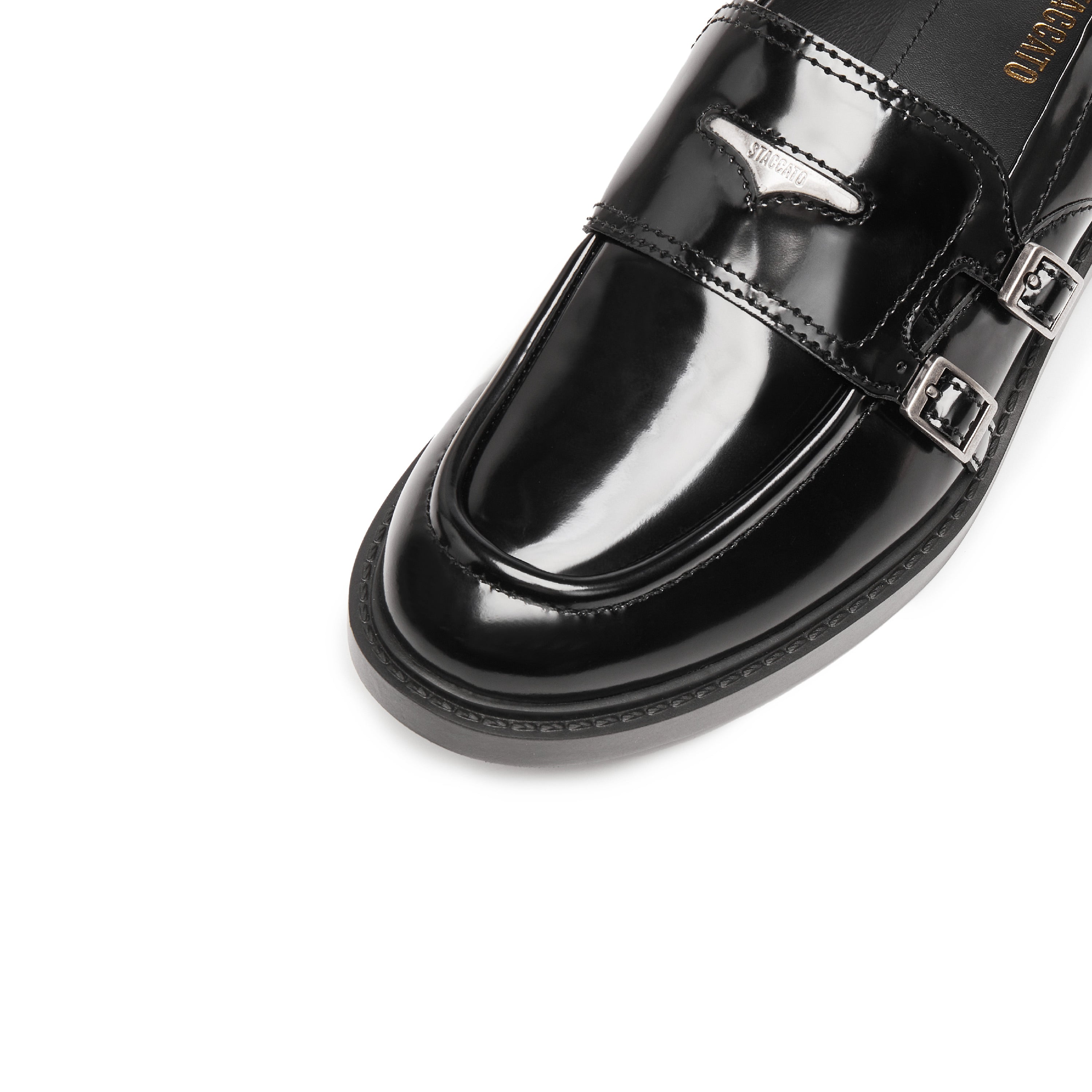 Black Brushed ST Monk Strap Loafers