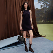 Dark Brown Brushed Bow Classic Heeled Loafers